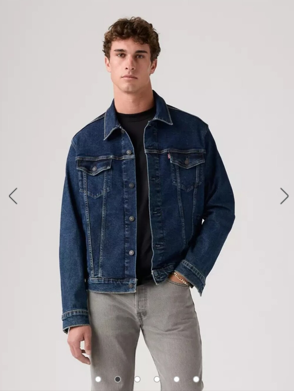 Levi's Men's Dark Blue Denim Trucker Jacket - Classic Trucker Style - Picture 2 of 9
